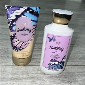 Bath & Body Works Butterfly 2 piece set- body scrub & Shower Gel- New